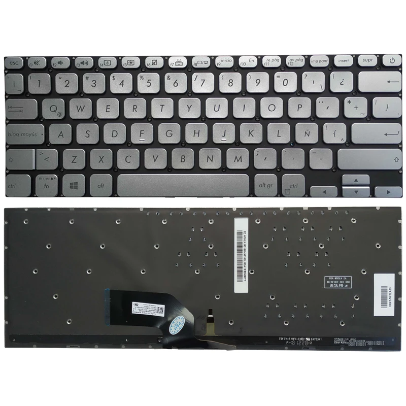 NEW Latin LA laptop keyboard FOR Asus S13 S330 S330FA adol13 adol13u adol13f X330UA backlit silver