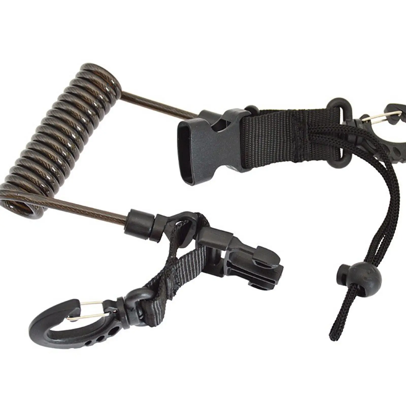 Lightweight Spring Lanyard for Dive Camera Paddle and Rods with Quick Release Buckle