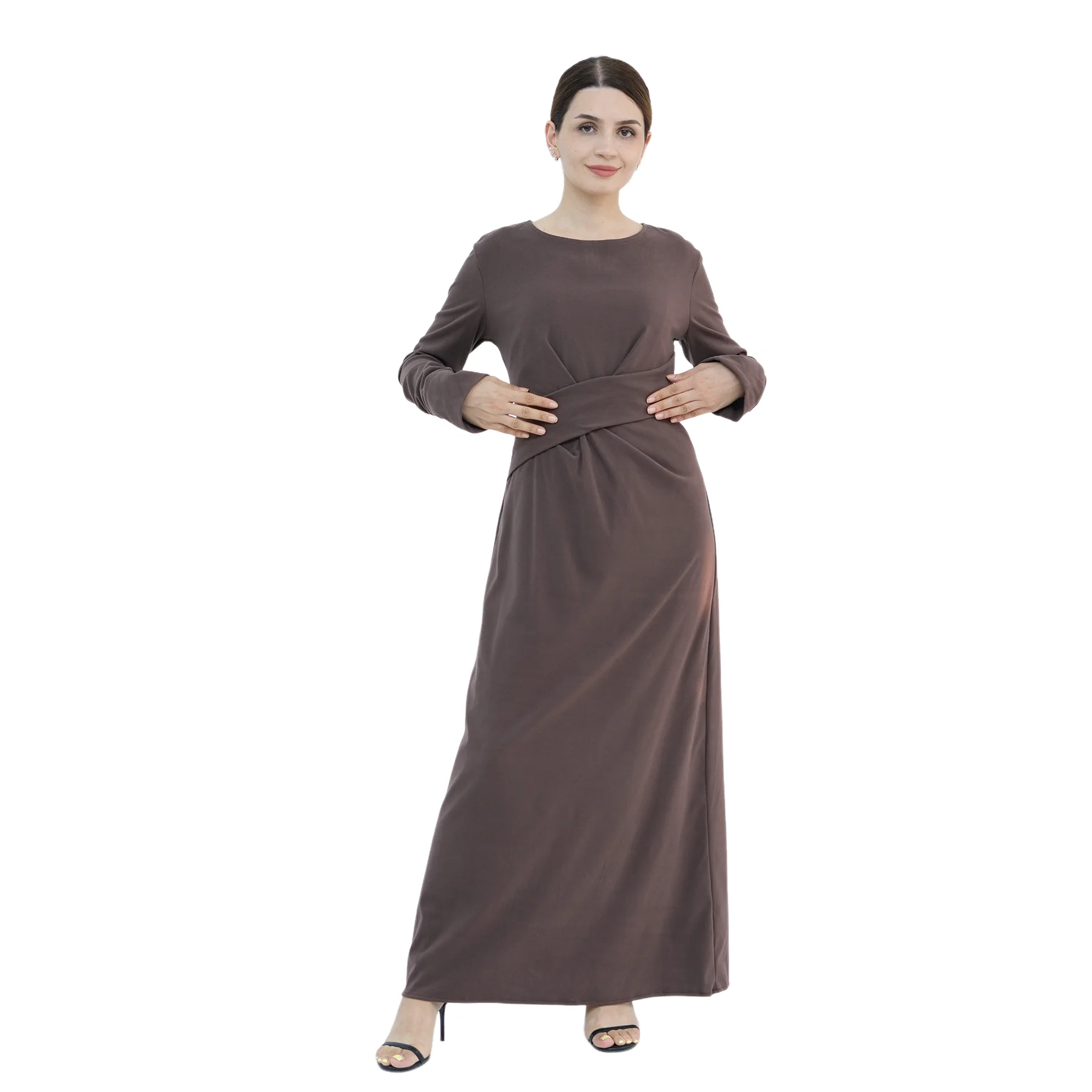 

Dubai Solid Colors Long Dresses For Muslim Woman Elegant Casual Marocain Islam Saudi Caftan Turkish Clothing Arab Long Robe Gown