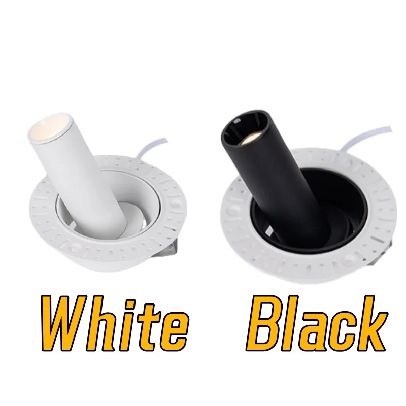Recessed Long Tube COB Spotlights Dimmable Frameless 5W 7W 12W LED Downlight 3° 8° 15° Ceiling Lamp AC85-265V Interior Lighting