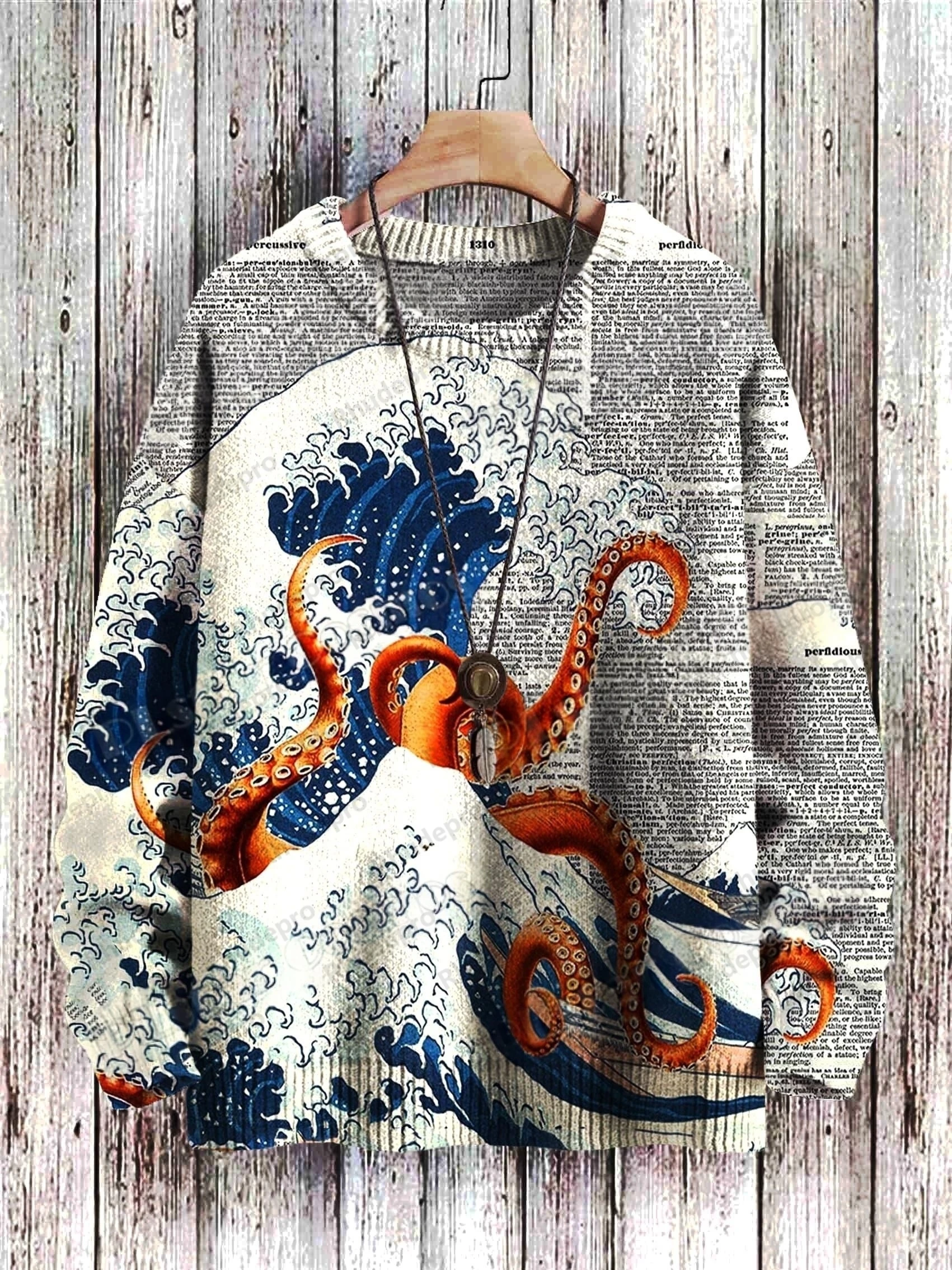 Retro Astronaut 2027 Retro Art Back View Pattern 3D Printed Men's Knitted Pullover Winter Unisex Casual Knit Pullover Sweater