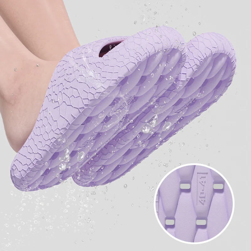 Quick-drying Bathroom Slippers Women Light Soft Sole Platform Slides Woman 2024 Summer Comfortable Non-slip Couple House Shoes