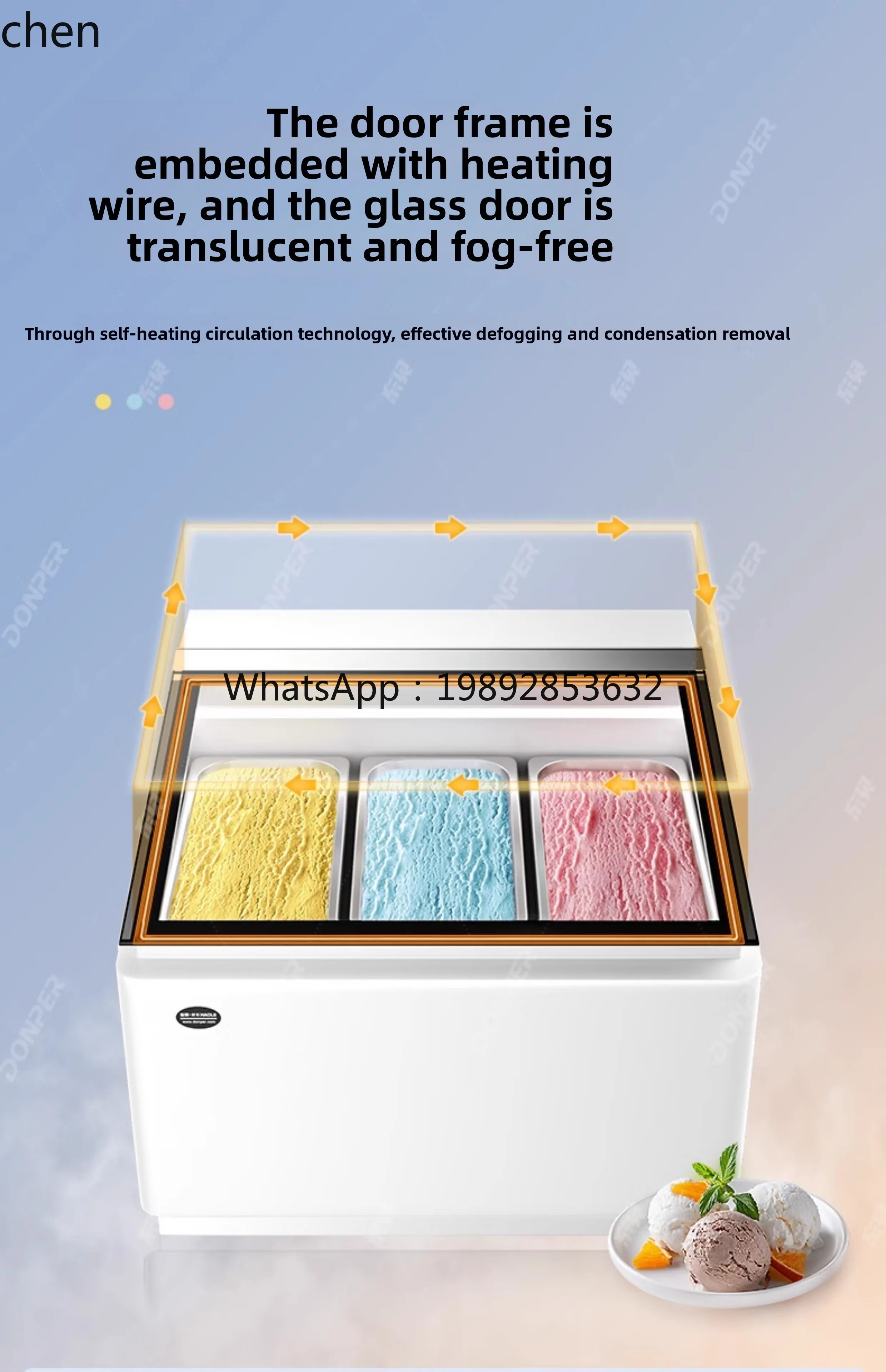 

Ice Cream Display Cabinet Frozen Ice Cream Cabinet Thick Cut Fried Yogurt Ice Cream Cabinet