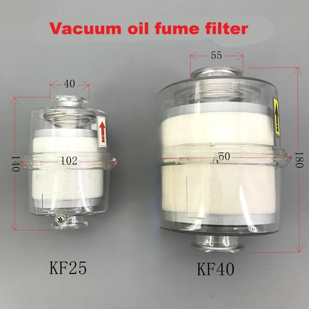 2XZ 2X Vacuum pump oil mist removal device oil separation exhaust filter KF25 KF40 interface 0.1 micron