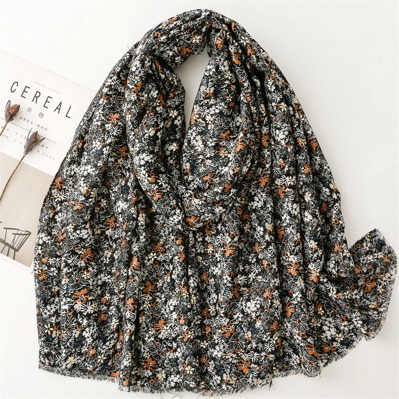 Winter Lurex Glitter Polka Floral Fringe Viscose Shawl Scarf Lady High Quality Print Soft Pashmina Stole Bufandas Muslim Hijab