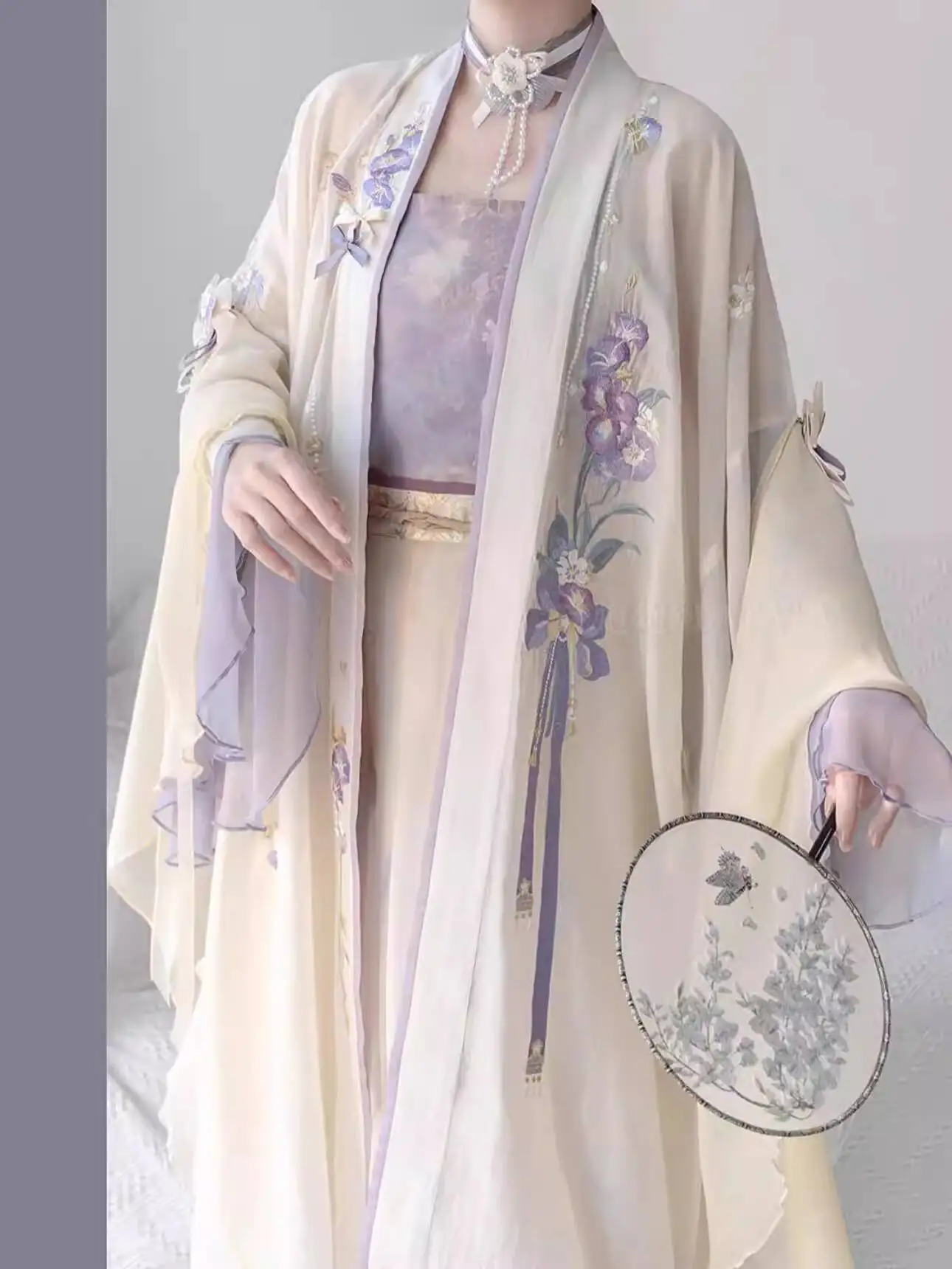 

Женское платье русалки династии Сун Ханфу с тяжелой вышивкой и парчовым ремнем в сказочном стиле, повседневный весенне-летний костюм, китайский костюм для косплея