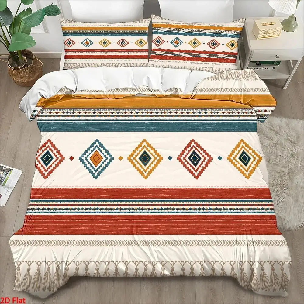 Skin-Friendly Breathable Duvet Cover Set 3 Piece Bedding Set Zippered Double Bed Polyester Woven Soft Comfortable All Season