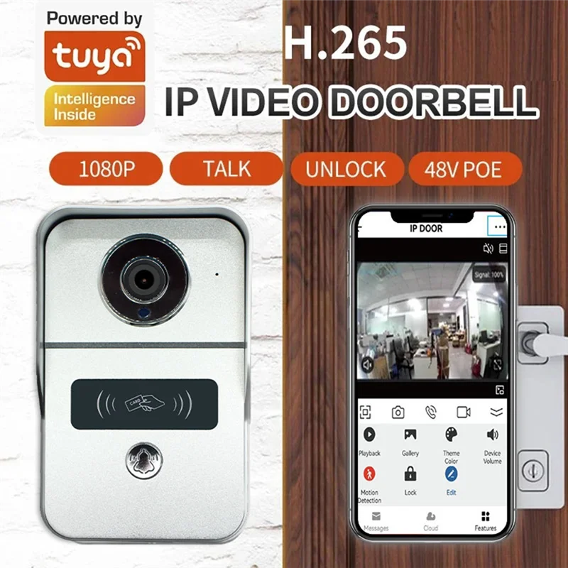 SQPP-2MP Tuya Doorbell Wifi Video Intercom 1080P Camera Motion Sensor Alarm Security Smart Home/ Office Remote Unlock