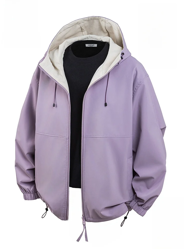 

Двусторонняя куртка Paul Frank с капюшоном для мужчин, фиолетовая, унисекс, на молнии, повседневная, из полиэстера