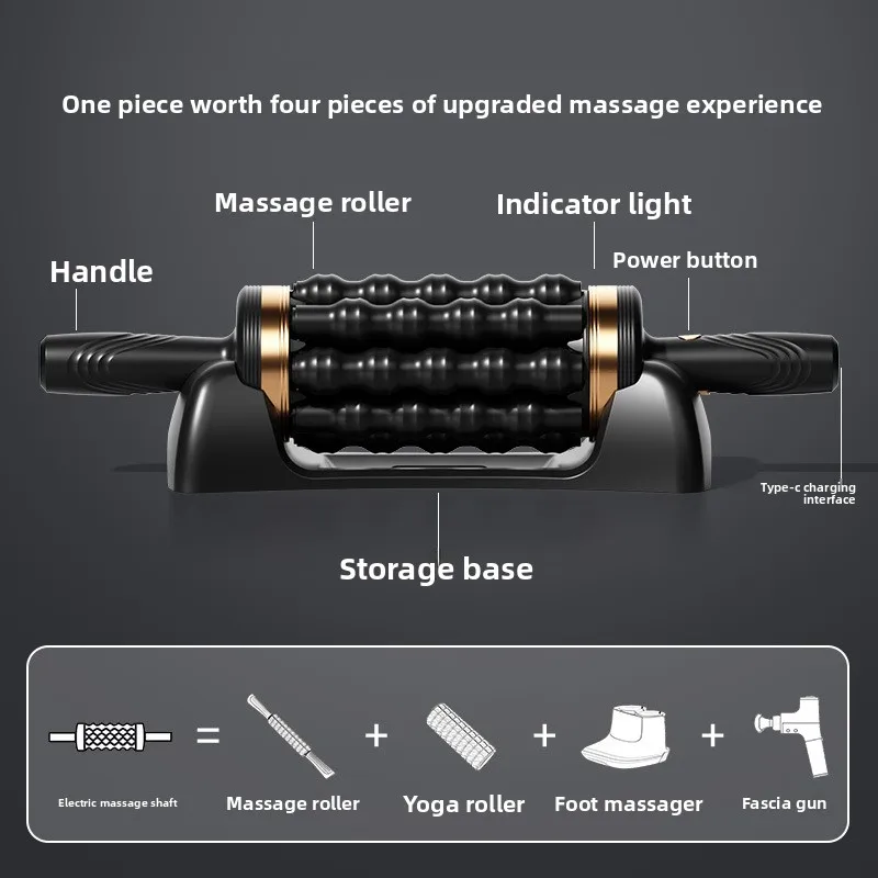 Rodillo eléctrico de cuerpo completo, eje de masaje, rehabilitador físico, relajación muscular, ejercicio, rehabilitación, rodillo de fascia