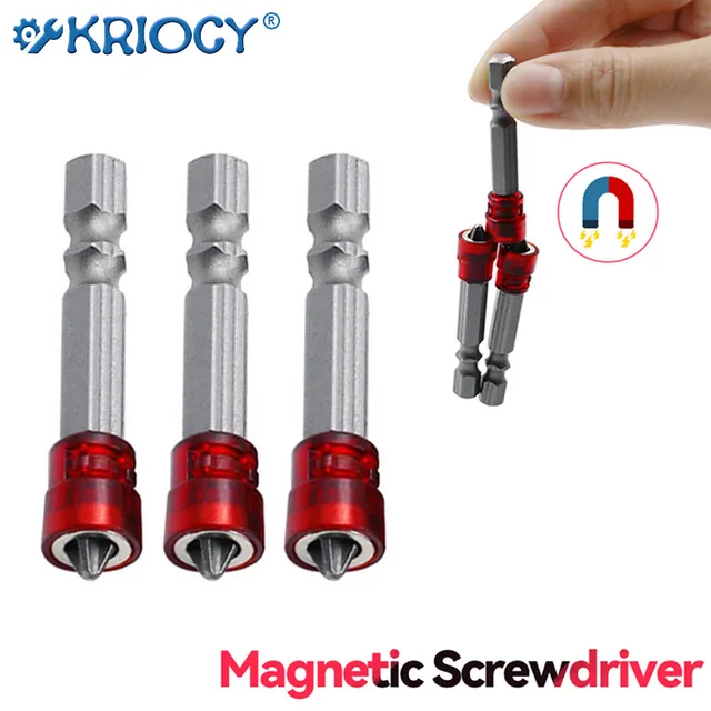 Magnetyczny wkrętak PH2 z łbem krzyżowym 1/4 cala z chwytem sześciokątnym Pierścień uchwytu wkrętaka do pracy w domu Zestaw wkrętaków elektrycznych