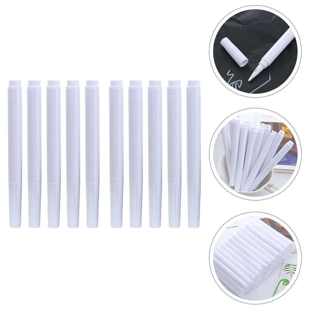 

20pcs Liquid Chalk Pens White Smooth Writing Markers For Blackboard Glass Window Erasable Drawing Pen School Office Supplies