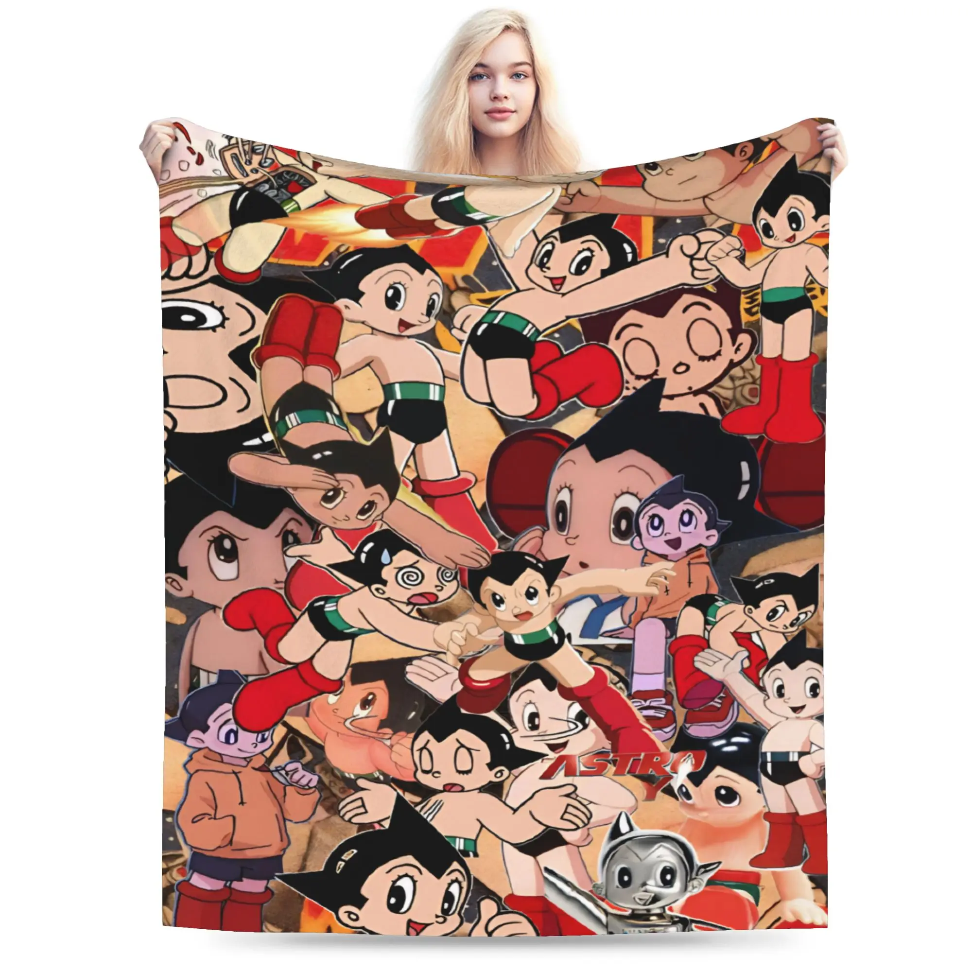 Stylish Astroboy Astro Boy Blanket Lightweight Thin Fleece  Cozy Throw Blanket Machine Washable