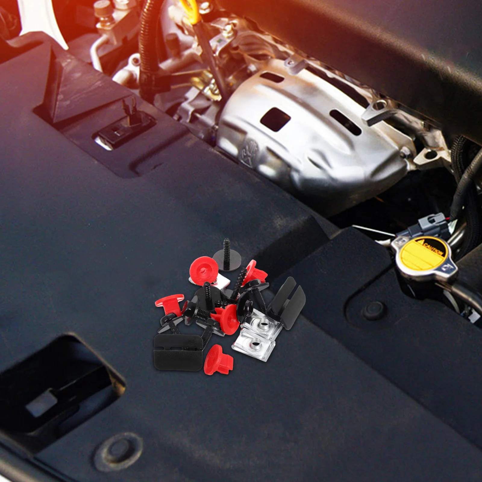 Kit de Instalação de Protetor de Motor para Carro, Protetor de Chassi em Plástico Durável e Metal, Conjunto de Proteção Inclui Parafusos