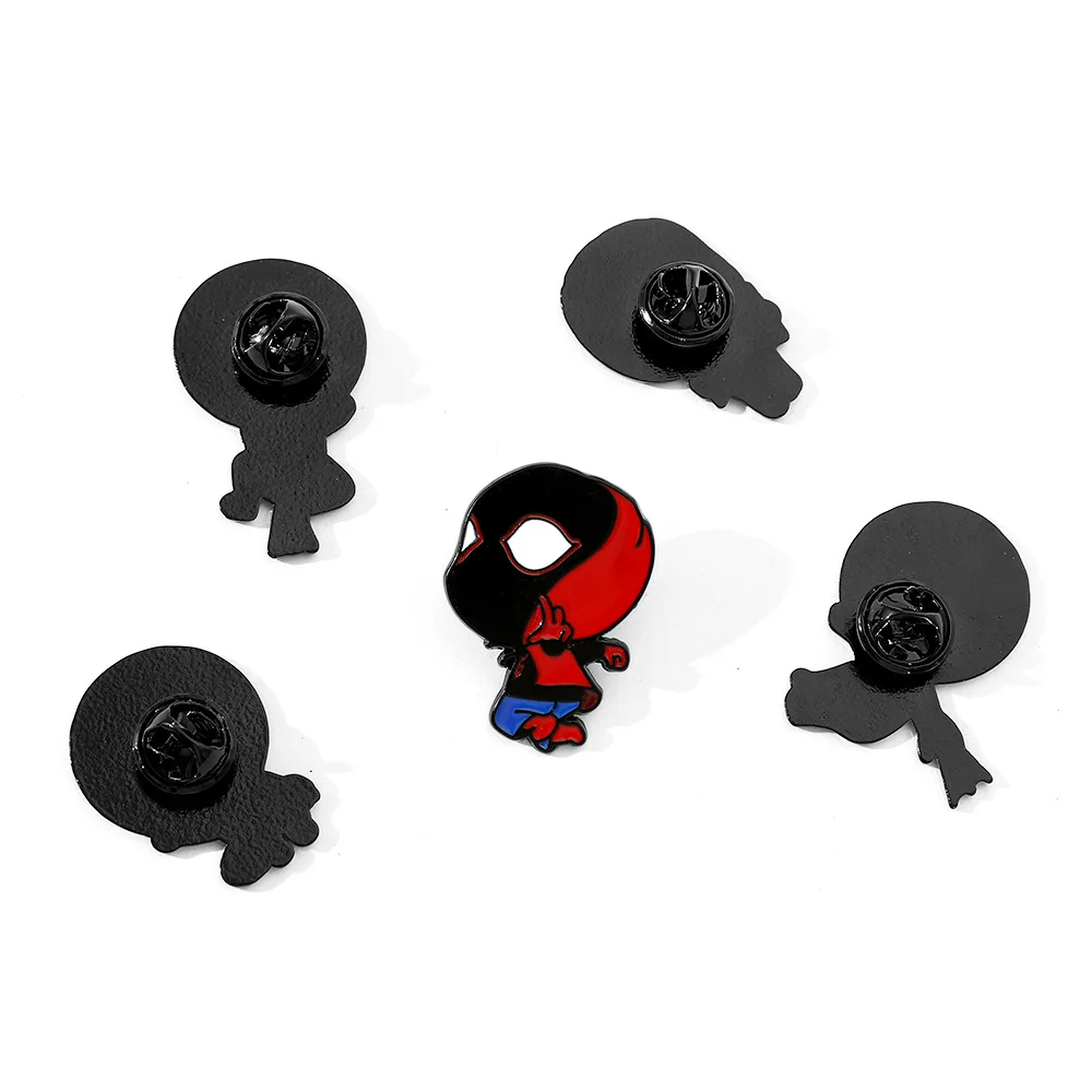 1 Set Spider-Man Hanging Upside Down Enamel Pins Denim Jacket Pin Ladies Brooch Boys Punk Shirt Badge Hat Pin Gift for Friends