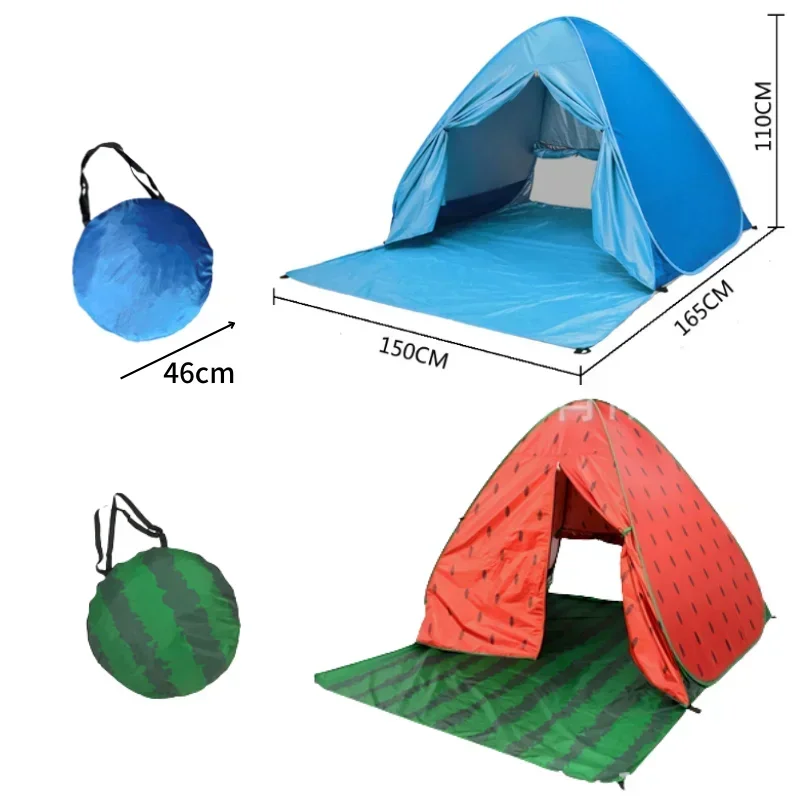 Automatic instant pop-up tent Outdoor waterproof and UV protection camping and fishing tent (with door curtain)