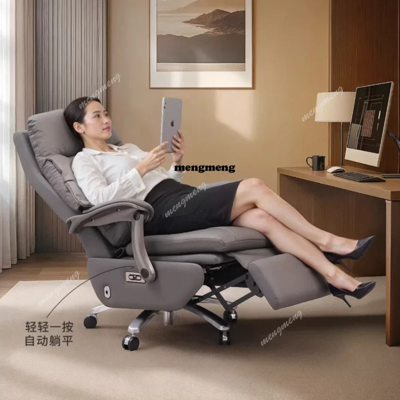 Hot sales Leather electric boss chair high-end massage office chair sedentary and comfortable reclining home computer chair