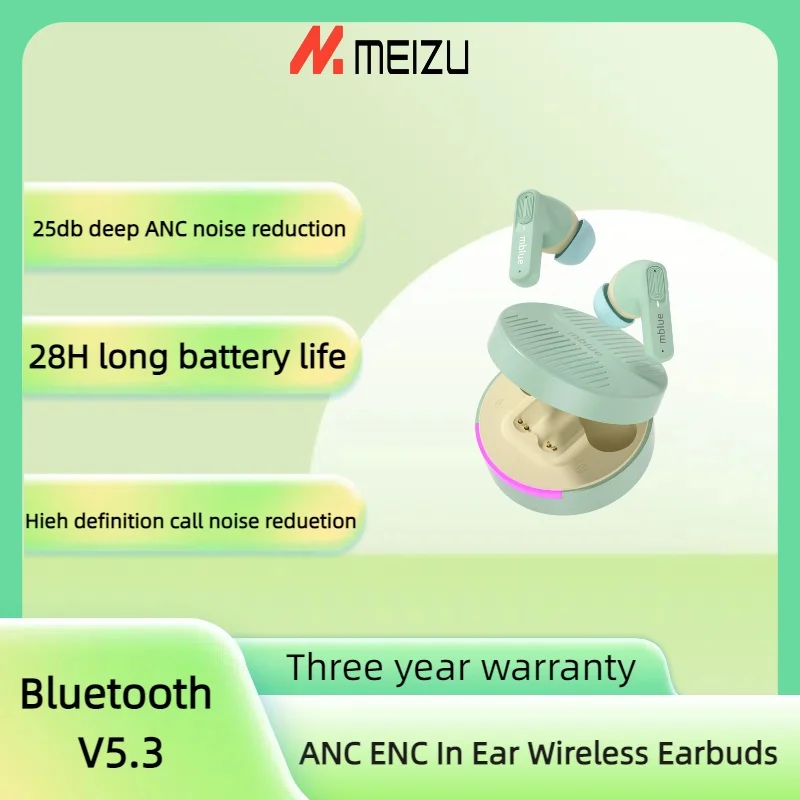 

Original MEIZU Mblue AR03 PRO Bluetooth Earphone Life Waterproof Wireless Earbuds Hifi Sound Sport Headsets 360mAh Charging Case