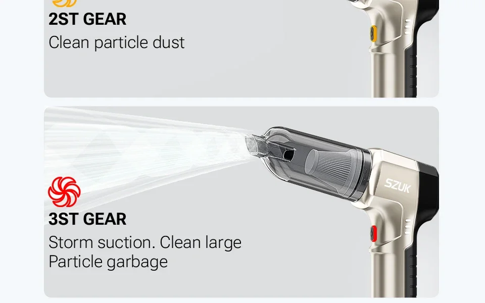 SZUK NEW C017MAX Car Vacuum Cleaner Wireless Mini Handheld Strong Suction Cleaning Machine Portable Vacuum Cleaner for Car Home