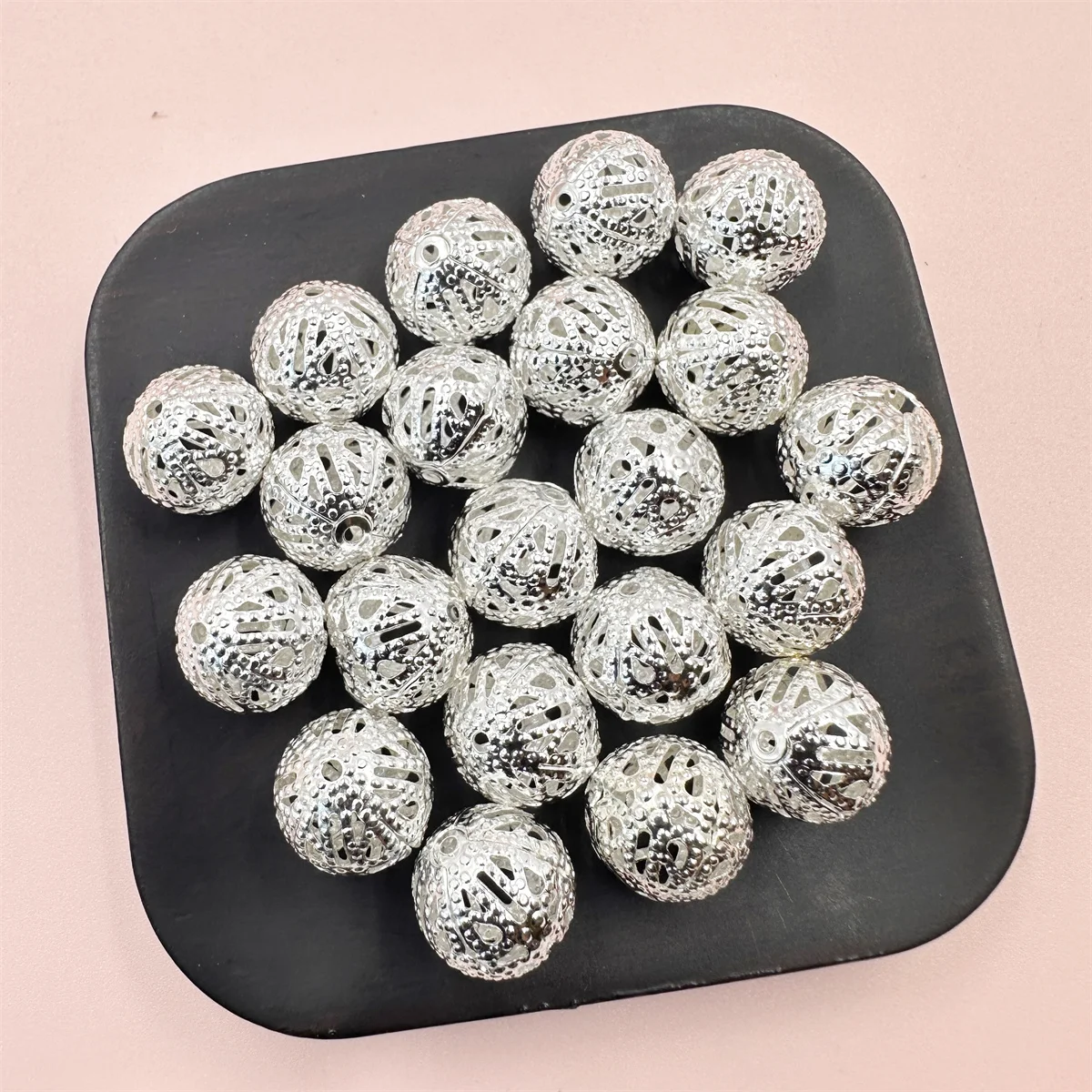 Space Loose Beads Jewelry Making Silver Gold Plated Wholesale 4-12mm DIY for Necklace Bracelet Hollow Bead 40-300Pcs Pendant