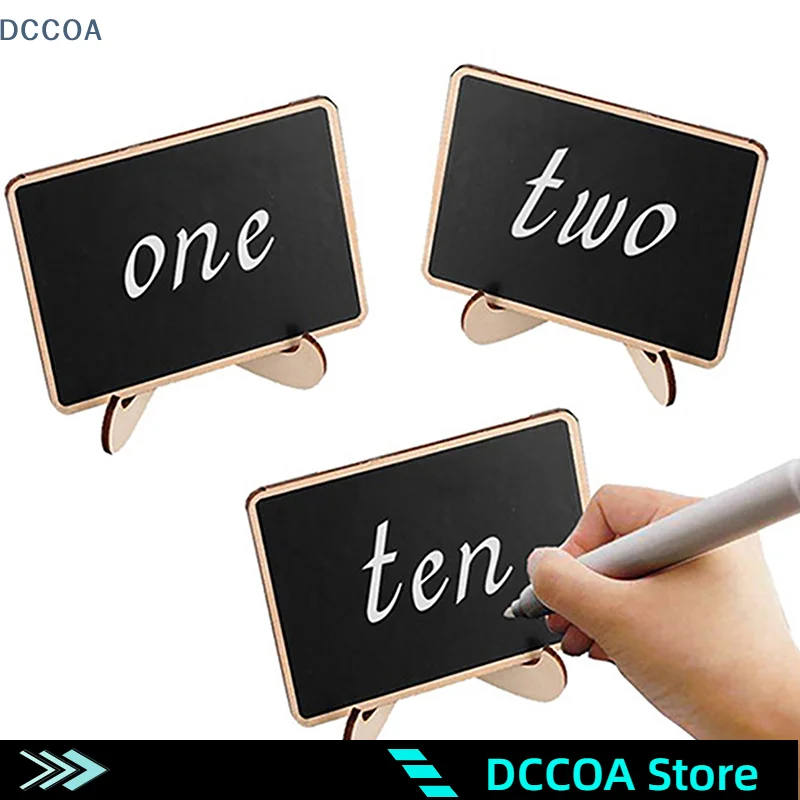 10PCS Mini Chalkboard Signs With Easel Wedding, Birthday Parties, Message Board Signs And Event Decor Wooden Place Cards
