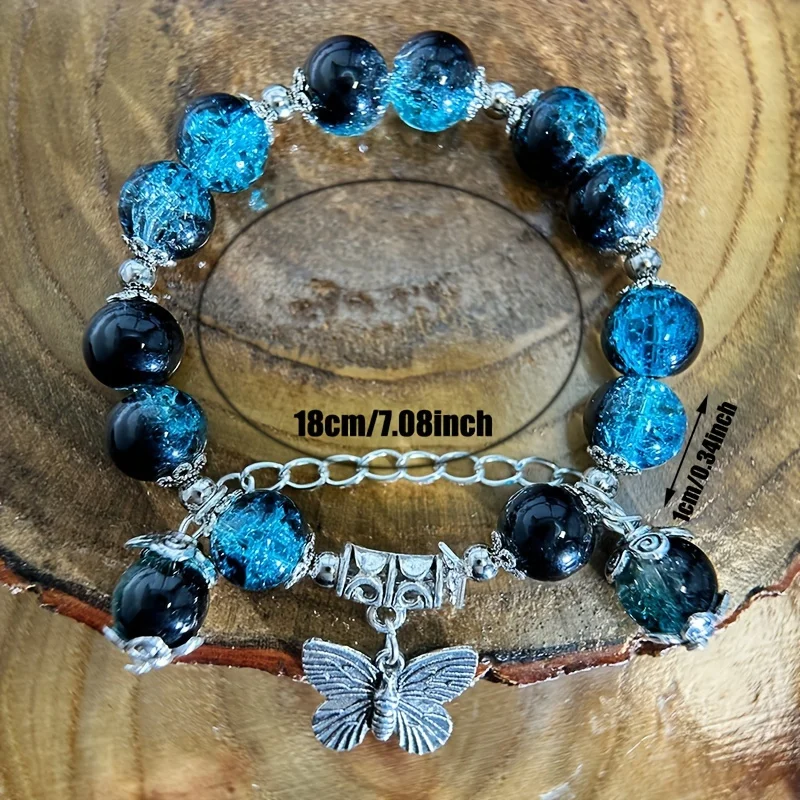 Luxus Galaxy Planet Armband Für Frauen Popcorn Kristall Opal Perlen Schmetterling Feder Anhänger Armband Harajuku Schmuck Geschenke – Detail 6