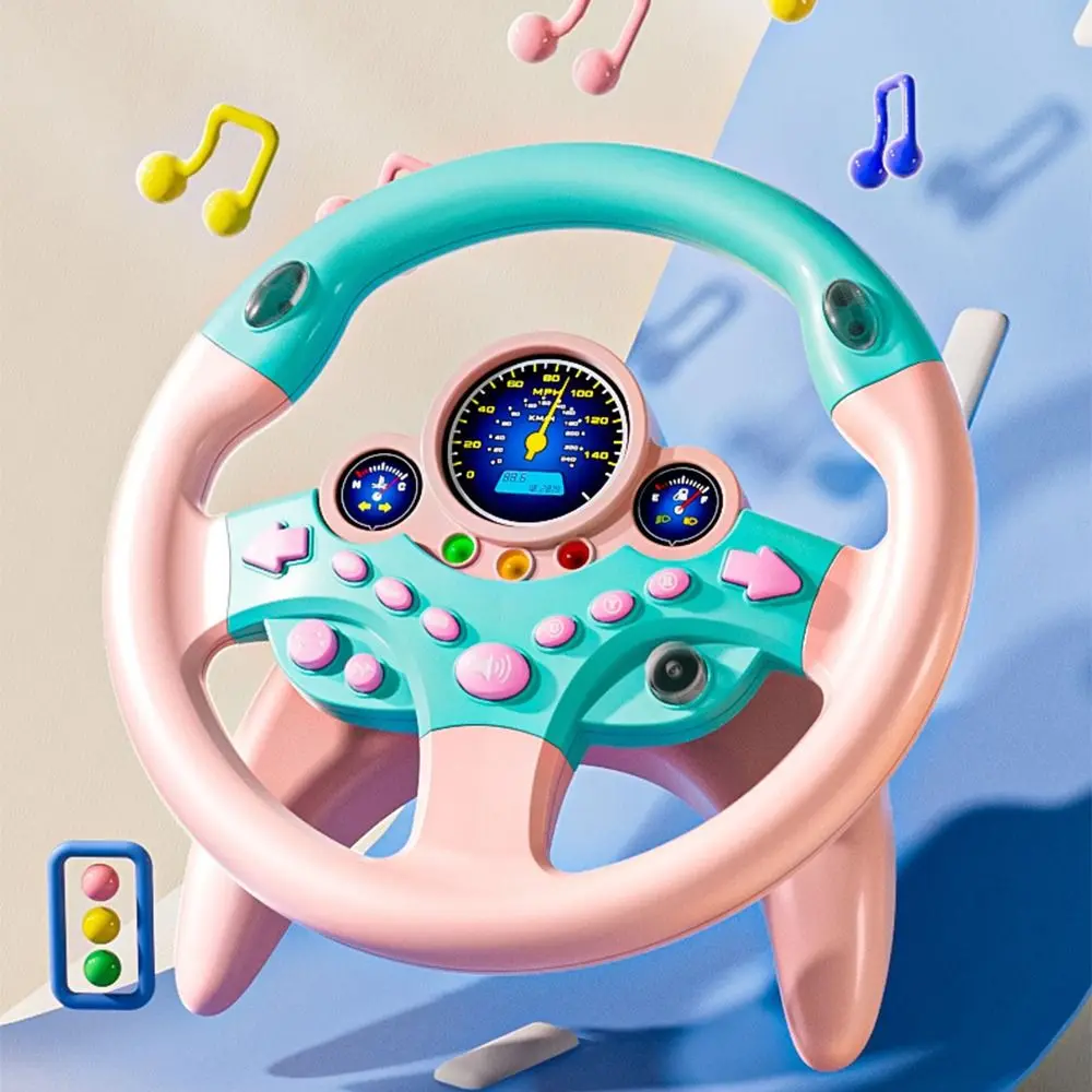 

Creative Kids Steering Wheel Funny Sound & Light Simulate Driving Car Toy Traceless Sticker Electric Light Sound