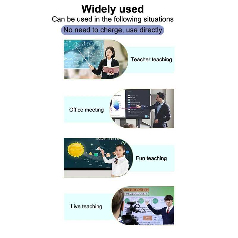 قلم عالمي للهاتف اللوحي مع ألياف شبكية ذات سنين، ومؤشر قابل للسحب للمعلم، ومعدات اجتماعات قضيب تلسكوبي