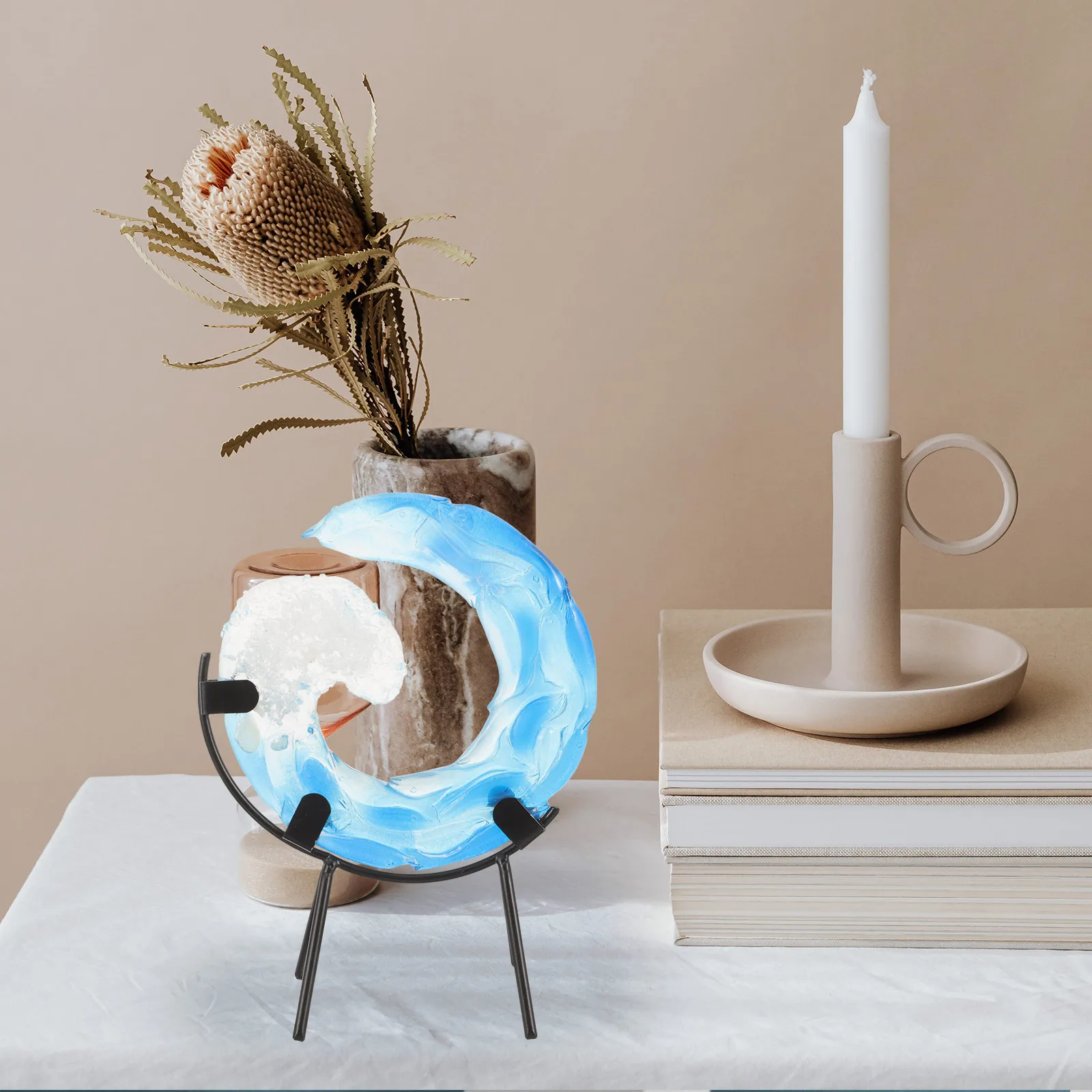 

Wave Ornaments Desktop Sculpture Unique Decoration Statue Resin Ocean Themed Sea Style