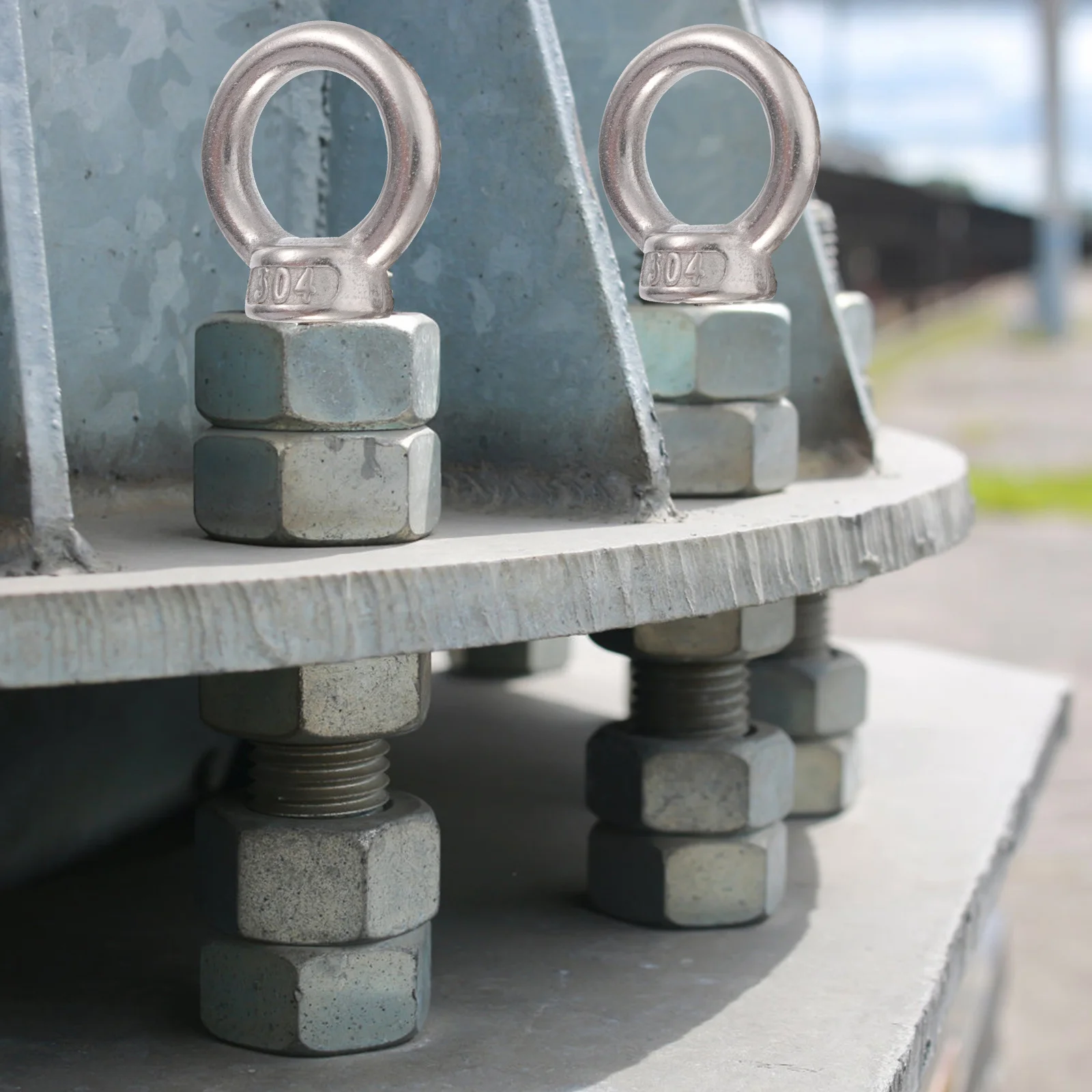 10 قطعة صواميل حلقية متينة من الفولاذ المقاوم للصدأ أجزاء جهاز رفع شديدة التحمل لمواقع البناء صامولة حلقة بناء السفن