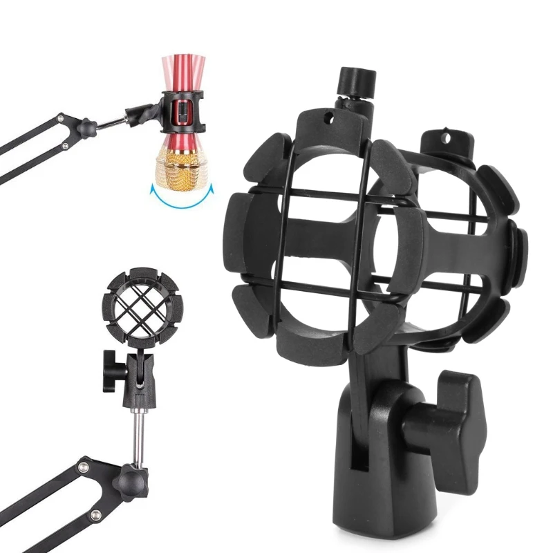 NB04 Bearable Handheld Condenser Microphone Shock Mount Clip Mic Holder Stand