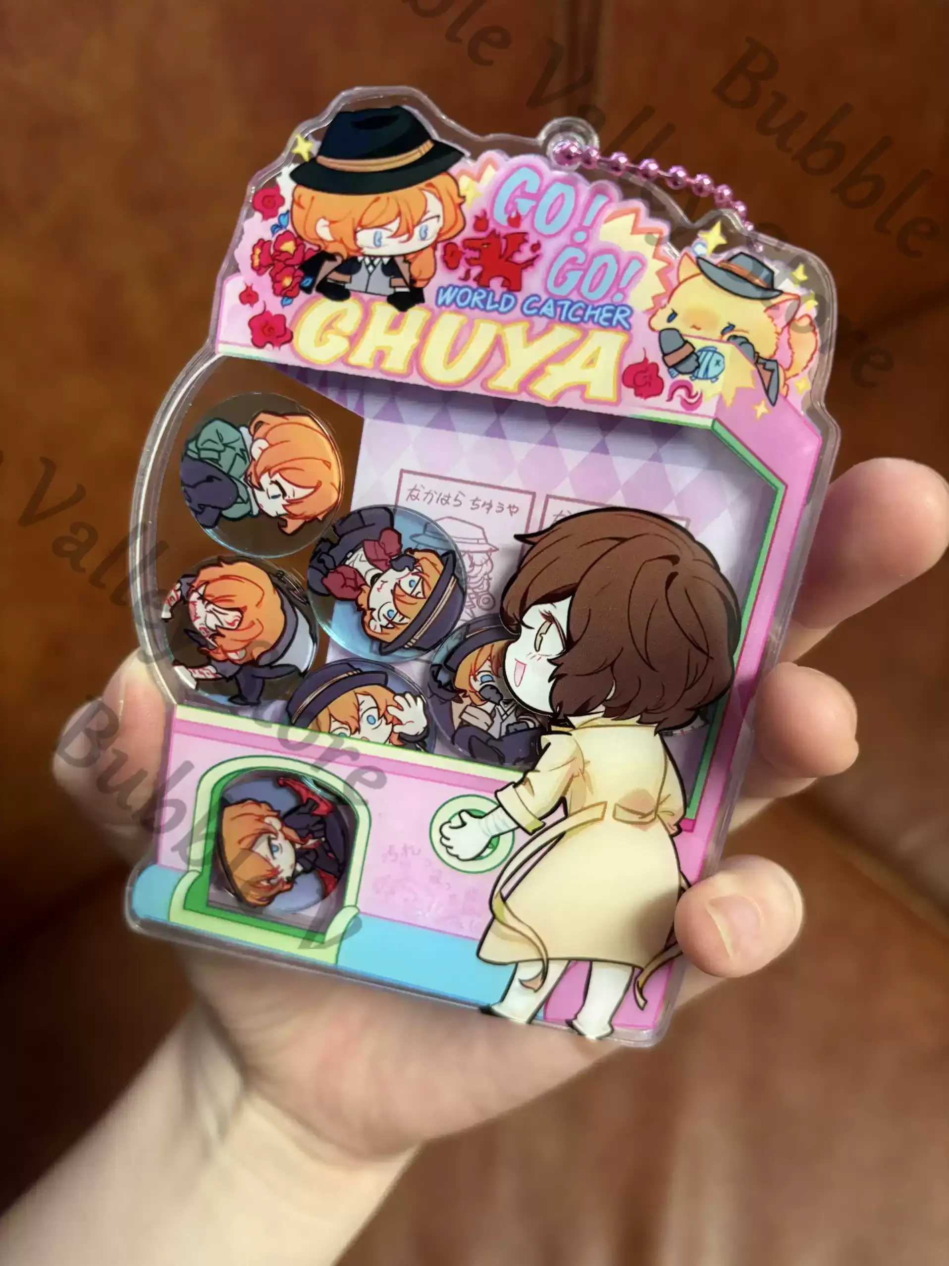 

Anime Bungo Stray Dogs Dazai Osamu Nakahara Chuya Cosplay Shake Fighter Acrylic Keychain Keyring Cartoon Pendant Adorn Gift