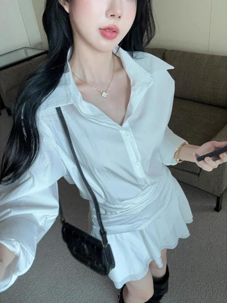 Weißer irt Dr Damen-Winterrock 2022, neuer Ele-Taillen-Cinching, schmaler A-Linien-Ortrock mit Spitzenbesatz, koreanischer Stil für den Pendelverkehr