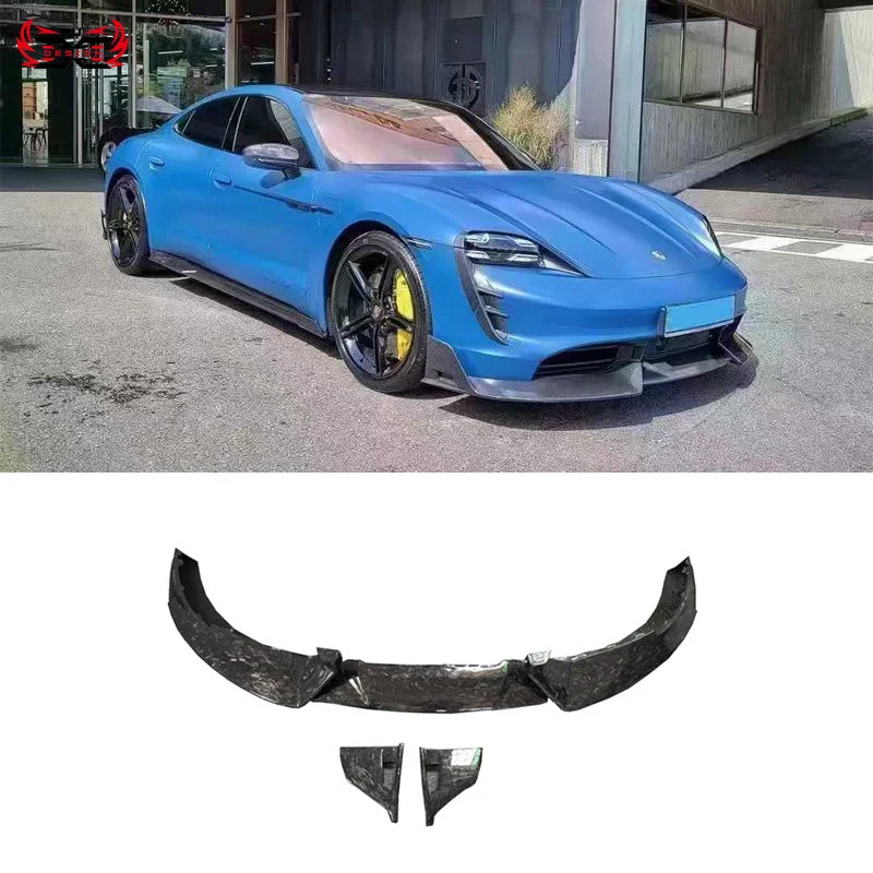 

Dry Carbon Fiber Front Lip MS Style for Porsche Taycan Front Bumper Lip Splitter Diffuser
