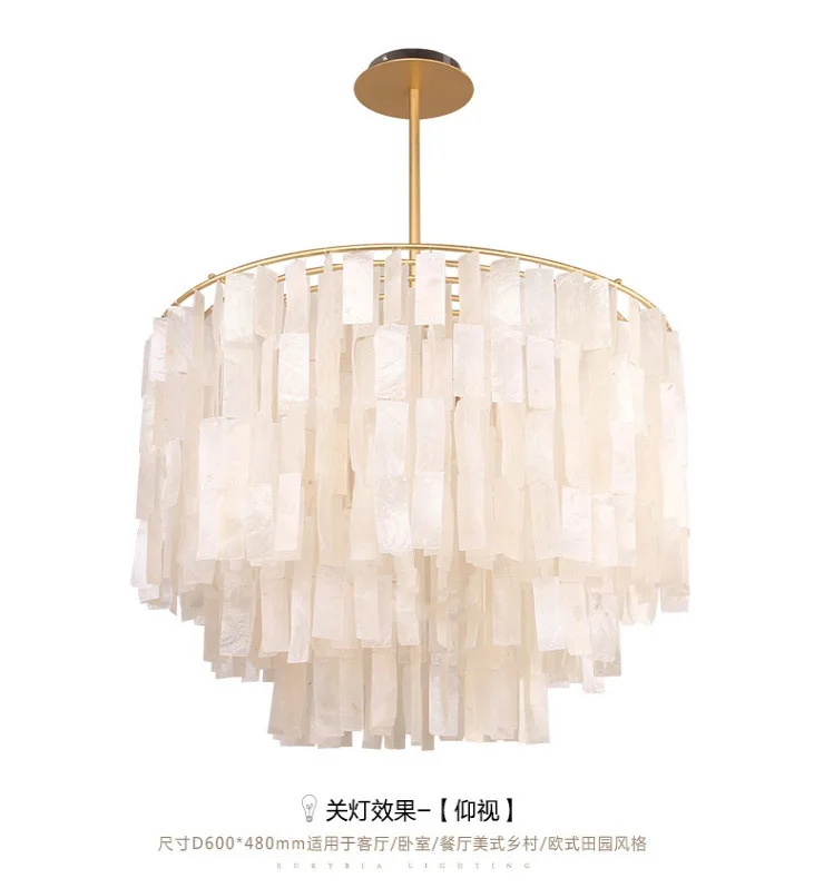 Luxury Shell Pendant Lights Modern Home Decor Living Room Ceiling Main Light Creative Lighting Bedroom Restaurant Chandelier