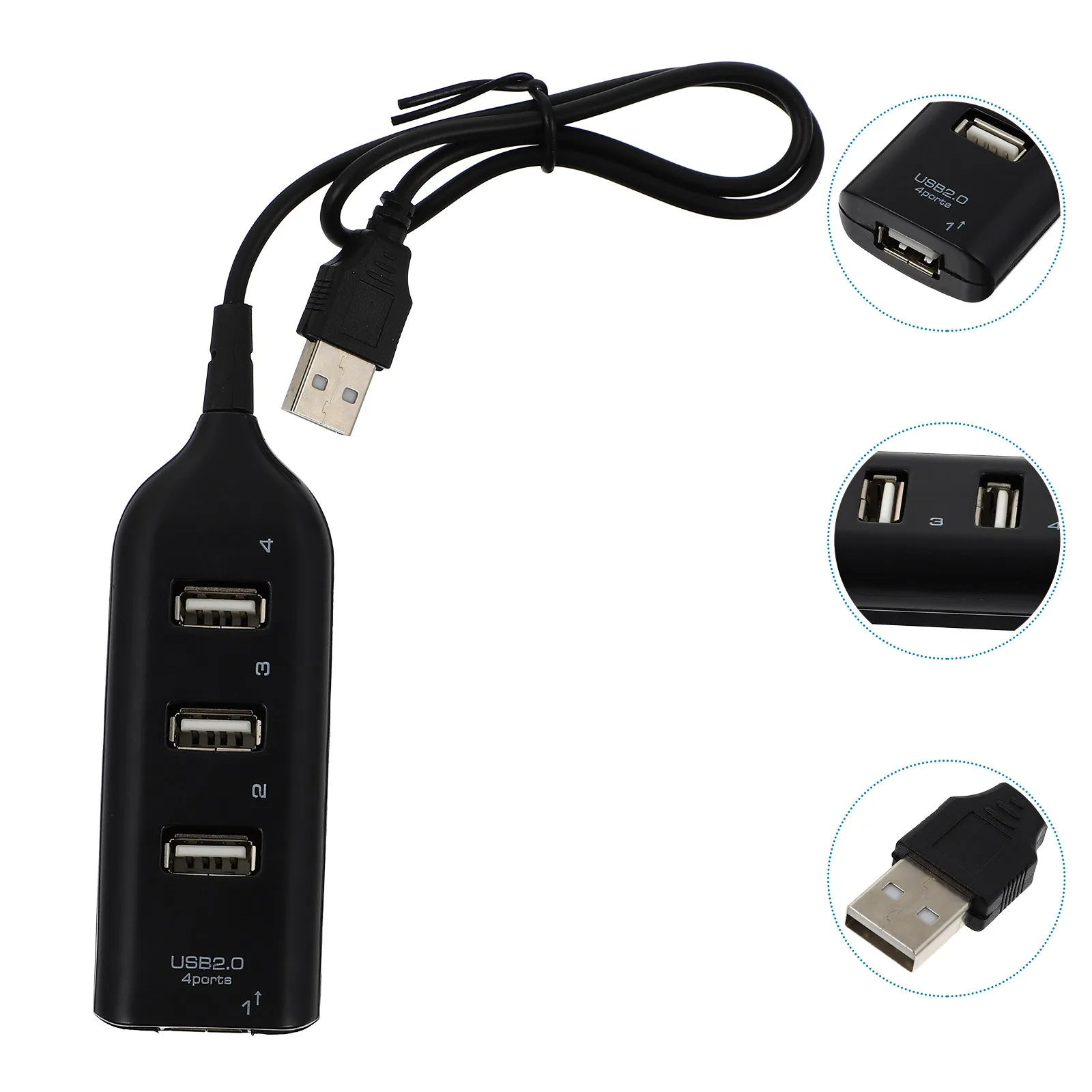 

1Pcs USB Hub 4 Port USB 2.0 Splitter Portable Data Hub Compact Expander for Laptop Desktop Fast Transfer No Driver Needed