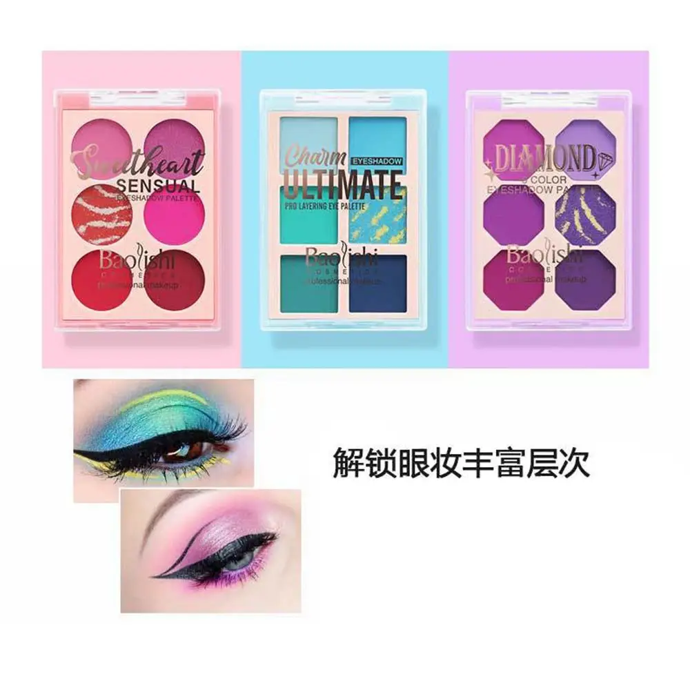 Colorato 6 colori Matte Eyeshadow Beauty Dazzling Waterproof Smoky Eye Shadow Palette No Smudge No Flyaway Makeup Tool