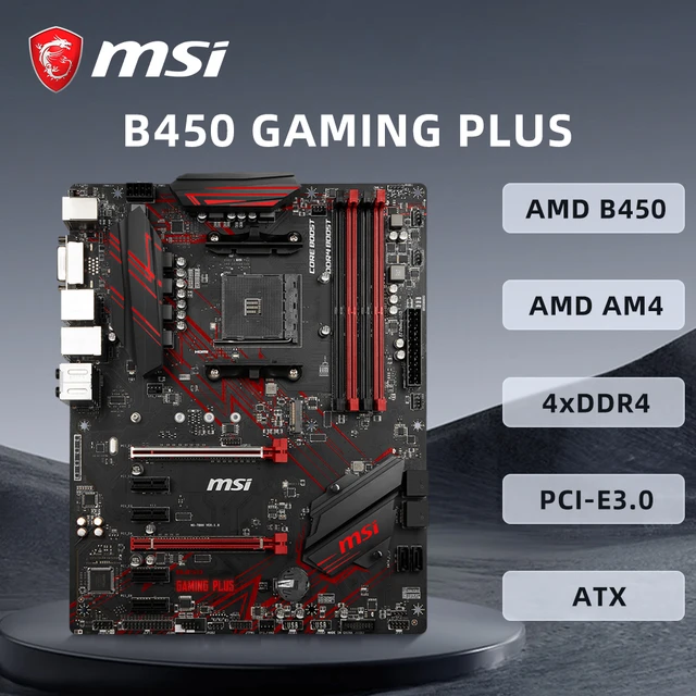 Gaming Plus-マザーボードMSI-B450,am4ソケット,amd b450,ryzen 9,5900x,3900x,pro  2700x,4x ddr4,64gb,atx am4をサポート - AliExpress