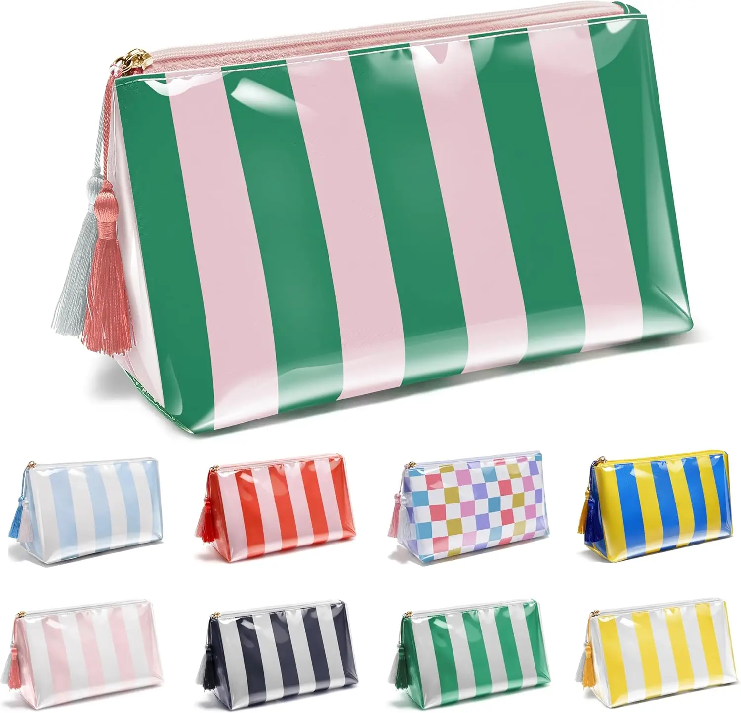 Waterproof cosmetic bag, large size transparent coated cosmetic bag, women's travel cosmetic bag, can be stored in a wallet