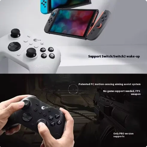وحدة تحكم ألعاب GuliKit ES/ES PRO Esports ثلاثية الوضع مع عصا تحكم Hall/TMR PC/Android/Switch/سطح المكتب/ملحقات ألعاب الكمبيوتر المحمول هدية