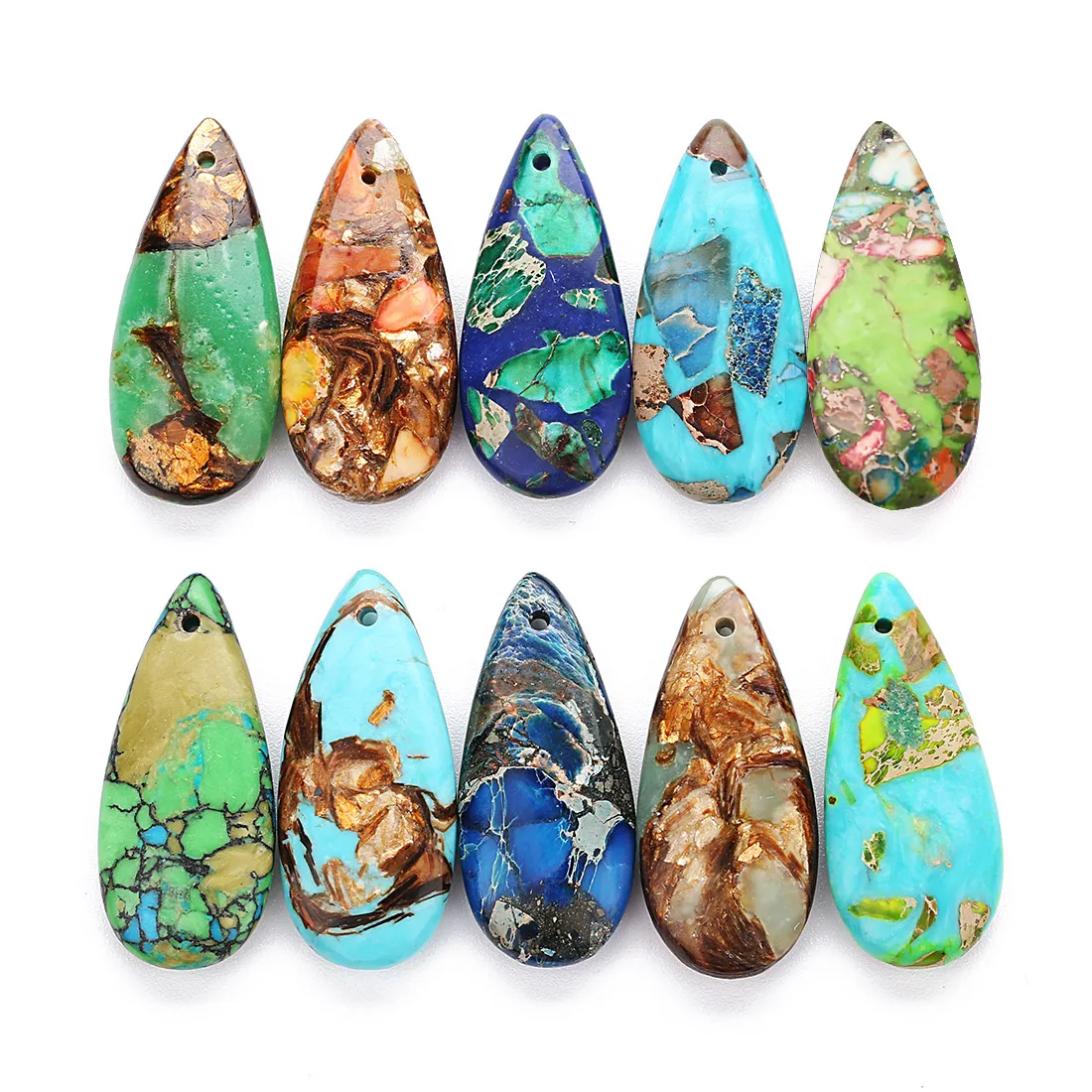 1Sets Natural Stone Earrings Waterdrop Charms Pendants  For Women Necklace Pendants Handmade Diy Jewelry Making Accessories