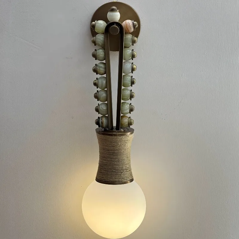 Retro design model room wall lamp tea room bedroom living room bedside hotel villa corridor limestone decoration