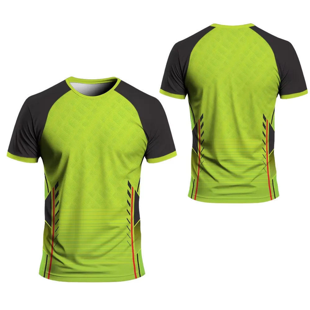 Men Football Jersey Short Sleeve Sport T Shirt Geometric Line Soccer Uniform For Competition