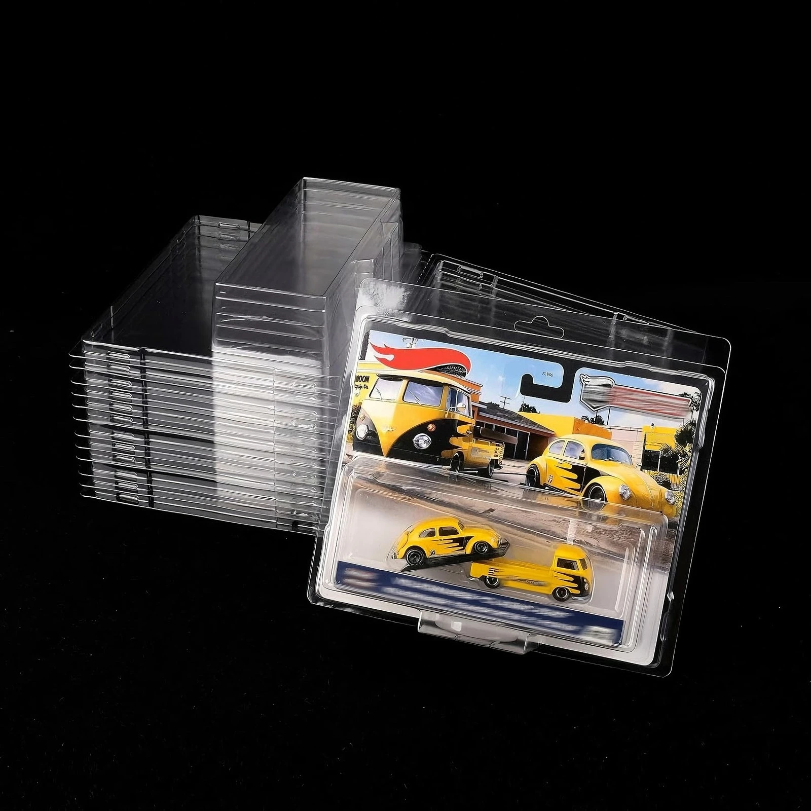 20Pcs Car Toy Transparent Display Case HWHot-wheels Protective Shell Boulevard Team Transport Model Card Board Collect Boys Gift