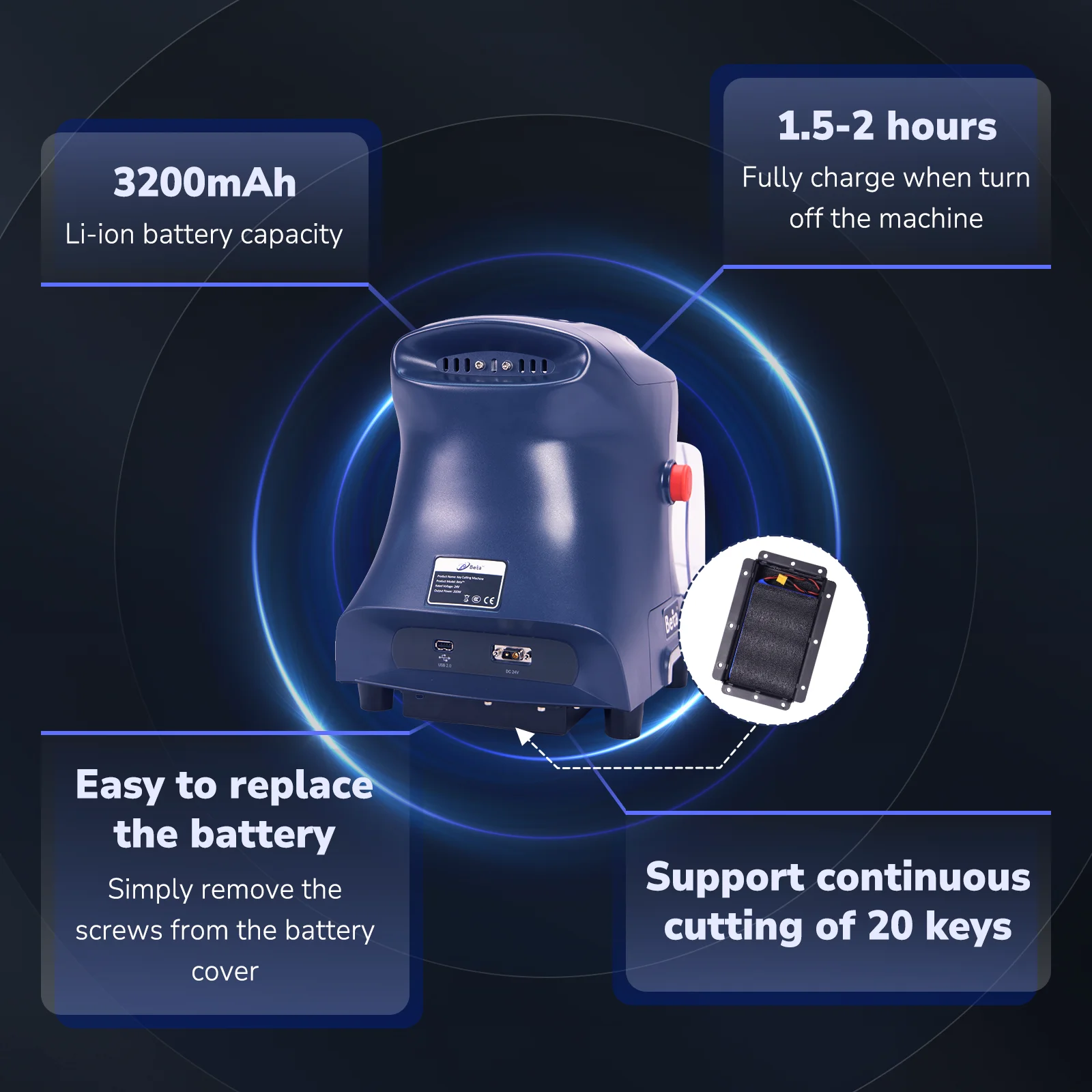 Máquina cortadora láser portátil Beta Pro y estándar para llaves de coche, suministro esencial para cerrajería