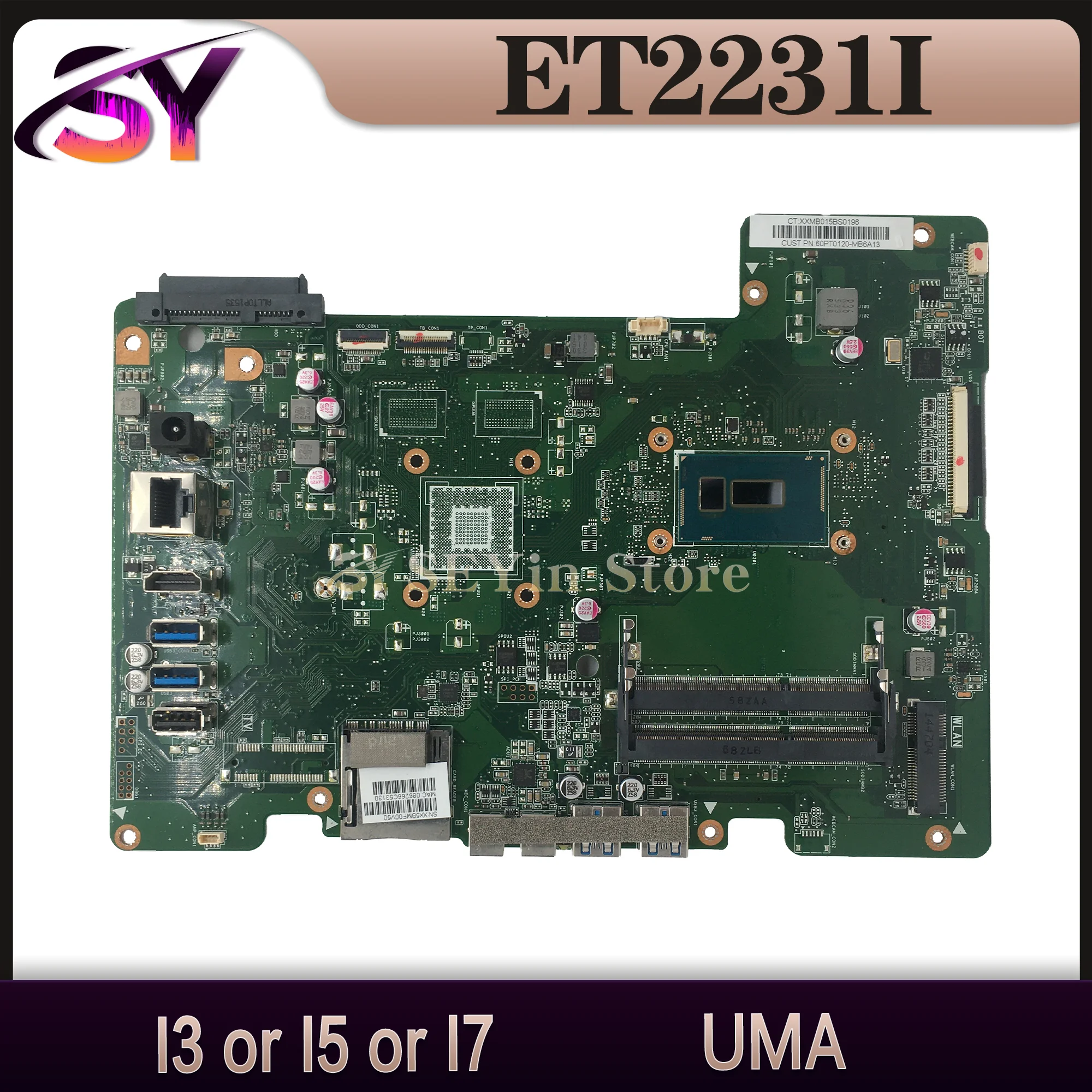 Notebook et2231i mainboard para asus et2231ink et2231iut et2231iuk tudo-em-um placa-mãe do computador i3 i5 i7 uma ddr3l placa principal