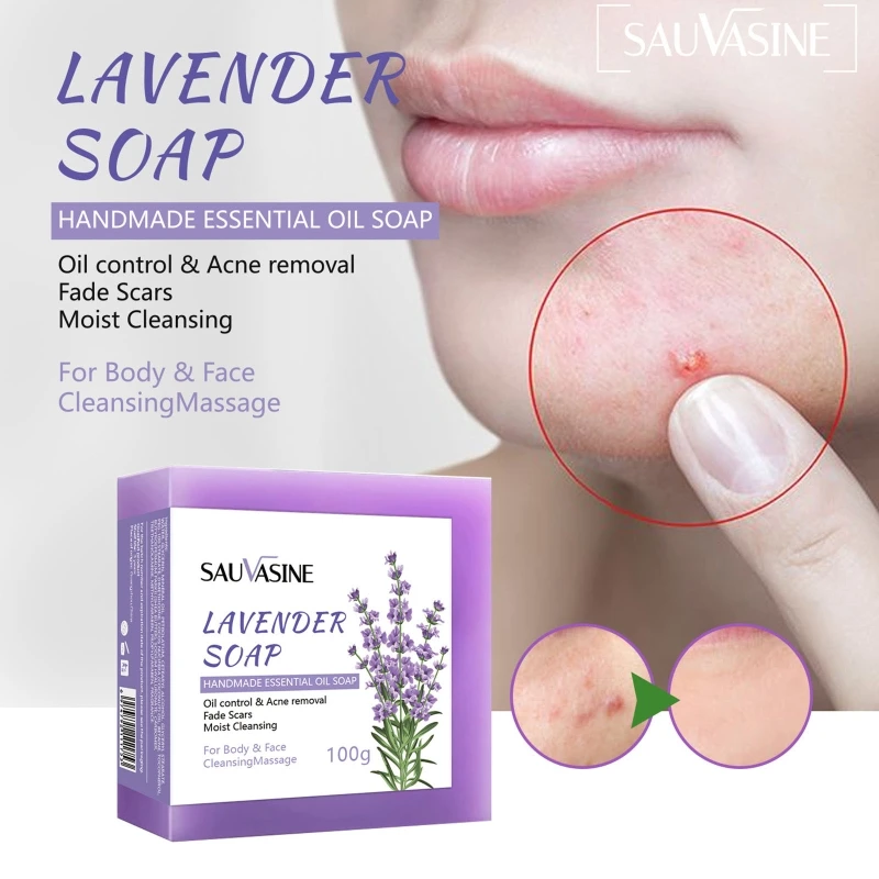 Lavender Soap Lavender Skin Soap for Face Body Deep Cleaning Lavender Bar Soap Drop Shipping