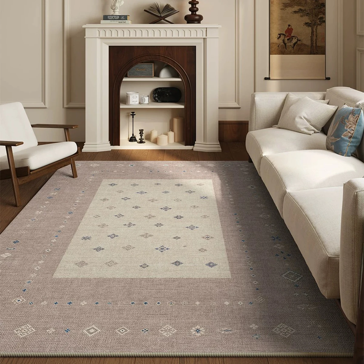 Retro Chinese Floral Rugs for Living Room Large Area Carpet Light Luxury Home Decoration Bedroom Floor Mat Study Office Rug 거실매트