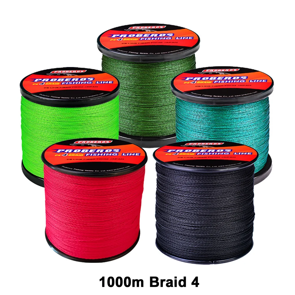 1000M 4 Braids Fishing Line Yarn Abrasion Resistance 4 Weaved Fish Wire Cord Fishing Tackle PE Braided 6LB-100LB Sea Fishline