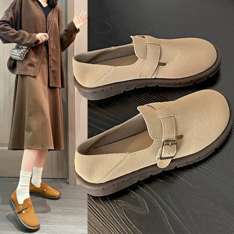 

New Women's Spring Flattie Warm Outdoor Shoes Fashion Casual Design British Style Snow Boots Ladies' Casual Flats Plus Size 42